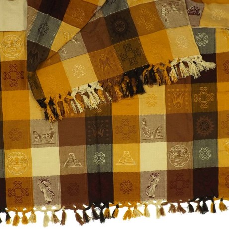 Woven Tablecloth Folk Motif